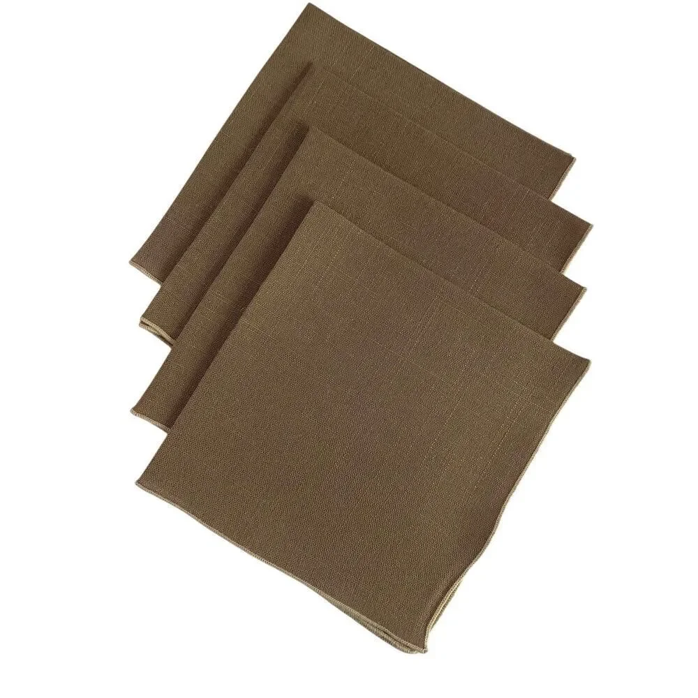Lot of 4 Cloth Napkins Taupe 11